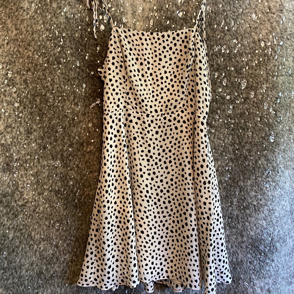 White/Black Animal Print Mini Flare Dress - Lola Grace